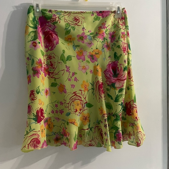 Worthington Separates Lime Blouse and Lime and Pink Floral Skirt - Picture 3 of 8